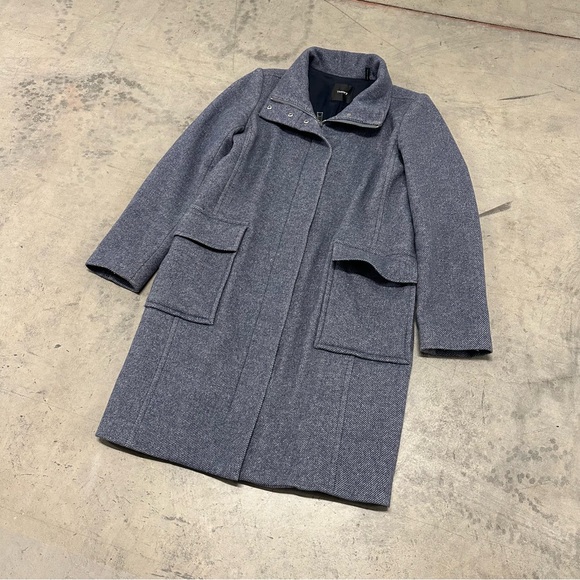 Theory Funnel Neck Coat in Graphic Twill Small - Picture 2 of 9